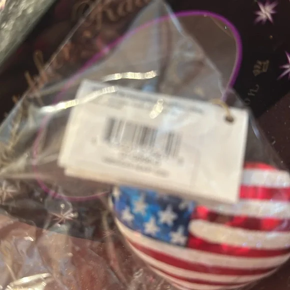 🐈⬛ Christopher Radko ornament EUC American Heart Gem - Picture 3 of 5